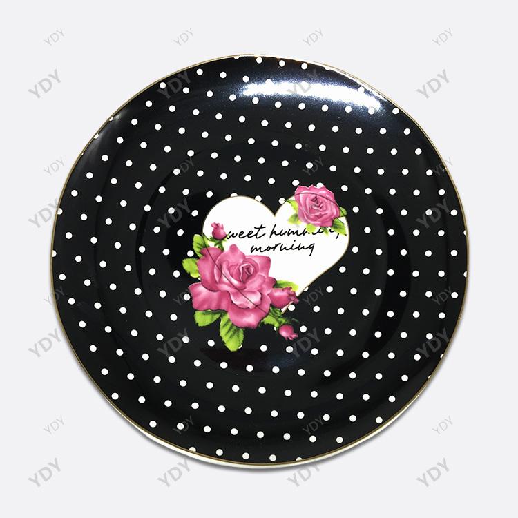round ceramic restaurant serving dinner plates