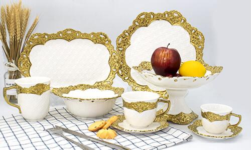 embossed dinnerware