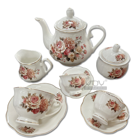 vintage tea set floral